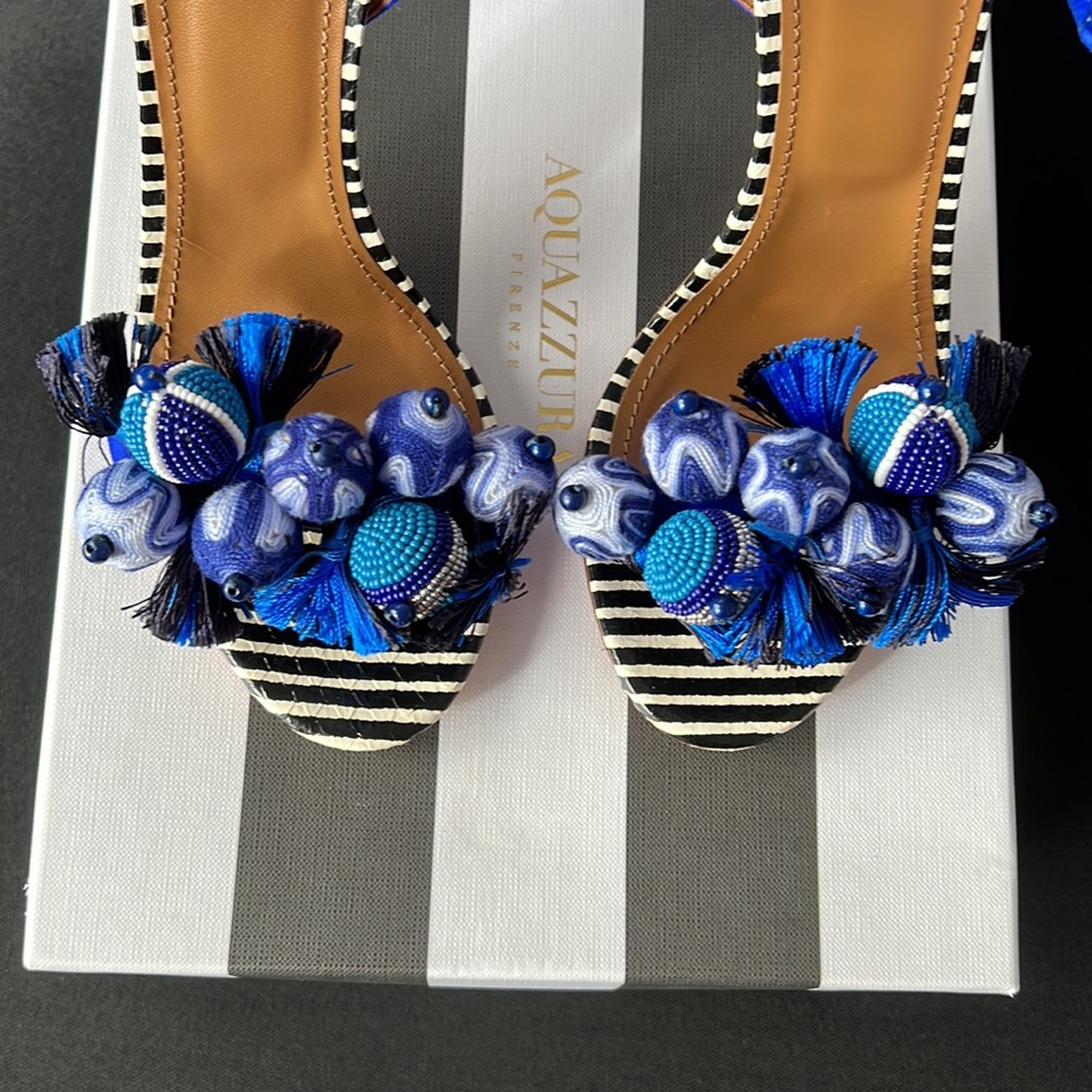 Aquazzura 105mm Tropicana Sandals Size 9 - Picture 3 of 8